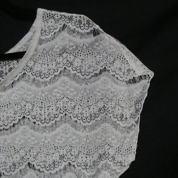 COTTON EXPRESS | large | White Lace Short Sleeve Shirt - Picture 5 of 14